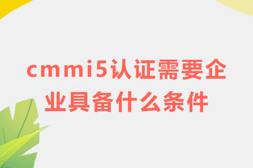 cmmi5認證需要企業(yè)具備什么條件?特點是什么?